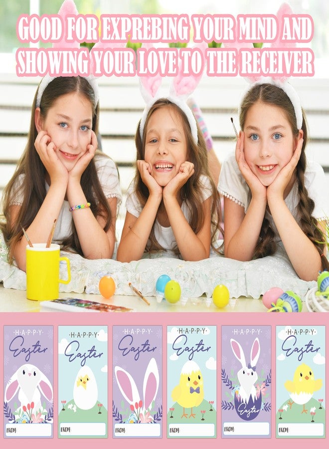 DETIHO Easter Gift Tags Stickers, Happy Easter Name Tags Gift Present Labels, Easter Bunny Chicks Gift Tags for Spring Holiday Decor School Favor, 2.1x3.5 in & 60 Pcs-C02 - Image 4